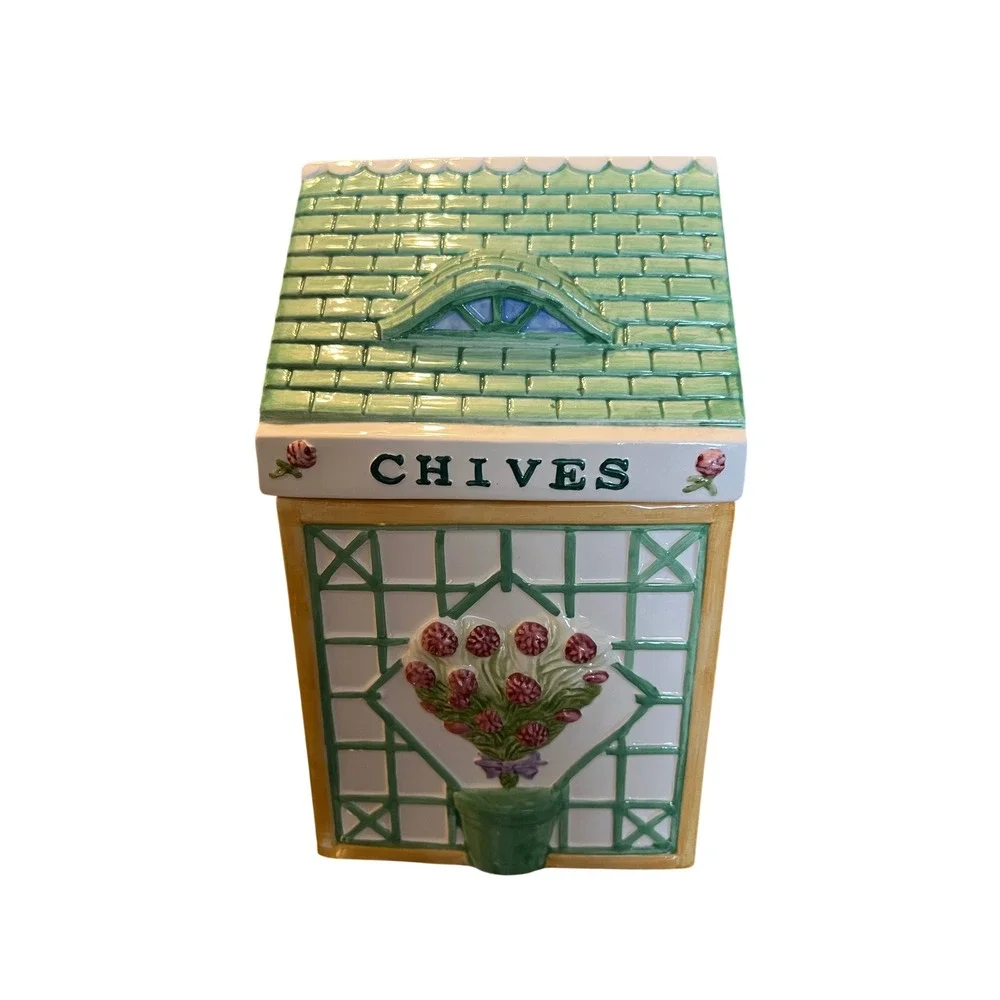Certified International Herb Trellis‎ Canister Set Holly Holderman Greenhouse